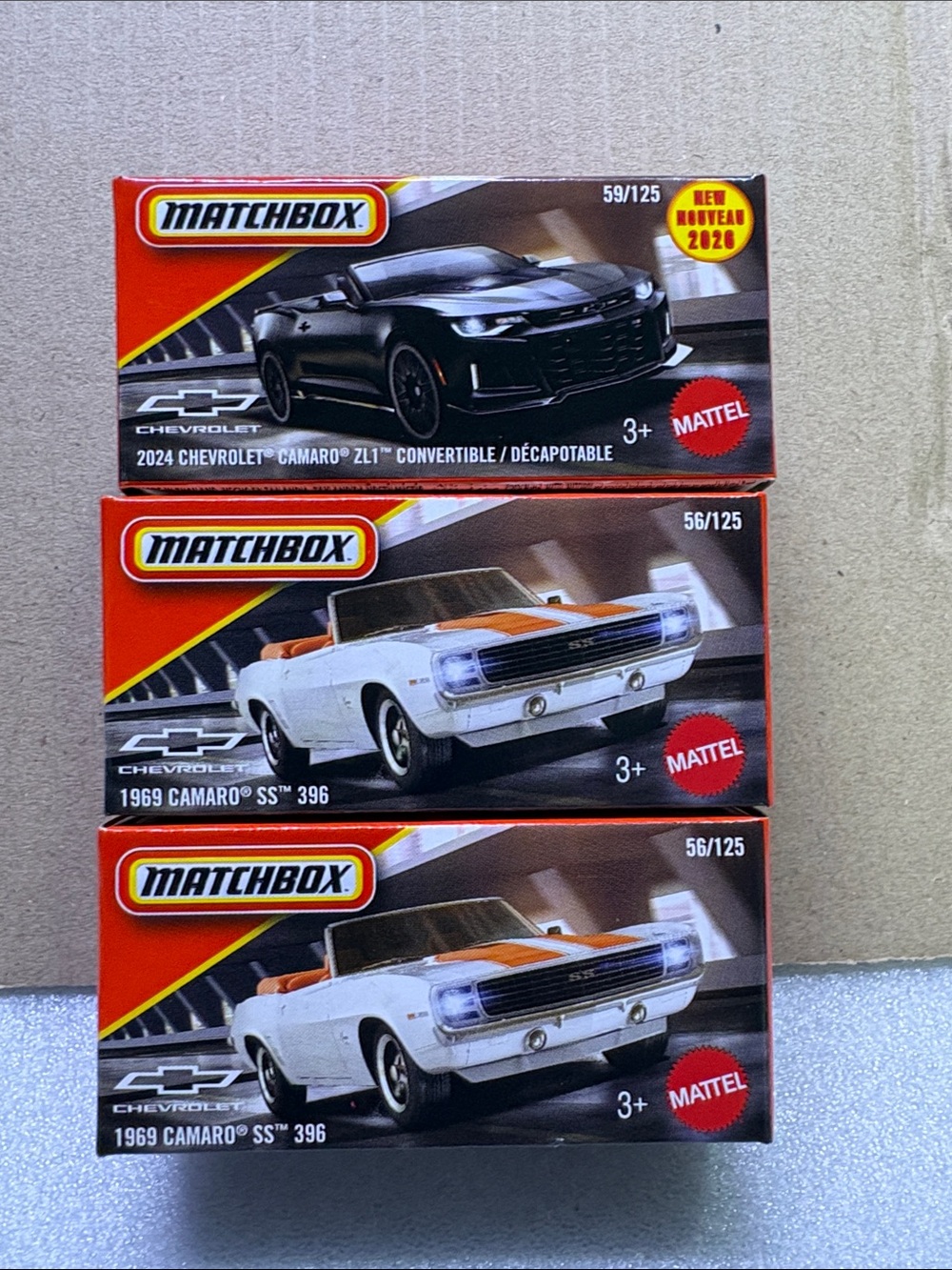 Matchbox 1969 Camaro SS 2024 Camaro ZL1 lot of 3